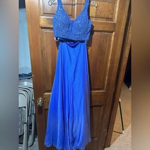 Sherri Hill Periwinkle 2 piece prom dress